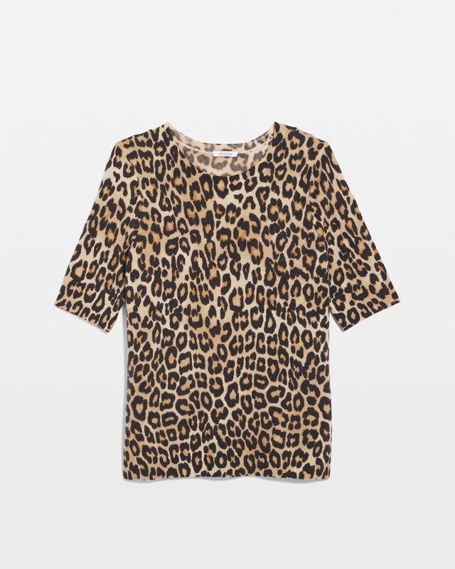 Cashmere Animal Elbow-Sleeve Pullover - image 5